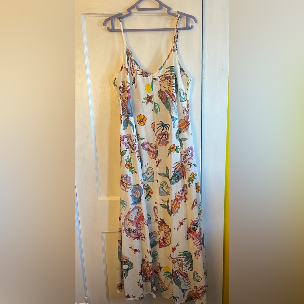 Sabbi Cotton Mermaid Print Maxi Dress